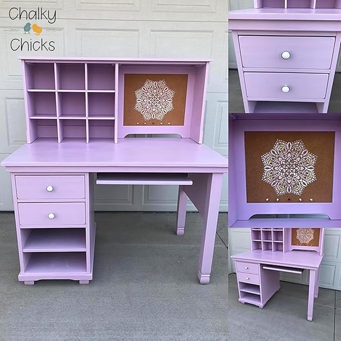 Chalky Chicks All-in-One Chalk Paint for Furniture or Cabinet -32Fl Oz-Matte Finish Sweet Lilac (Light Purple) for Metal, Wood Furniture Paint - No Sanding All-in-One for Home Decor & Crafts, USA Made