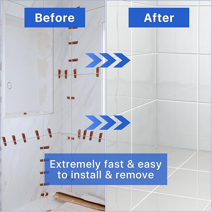 Tile Leveling System Clips Spacers Tile Leveler Clips DIY Tile Leveler Spacers 4200 Pcs 1/16" (1.5mm) for Professional Ceramic Tile and Stone Installation (4200 1/16")