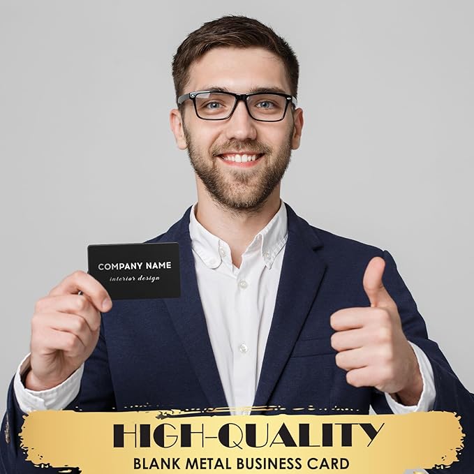weparmeety 100 Pcs Metal Engraving Blanks Colorful Aluminum Sheet Laser Engraving Business Card Multipurpose DIY Gift Cards 86 x 54 x 0.21 mm(10 Colors)