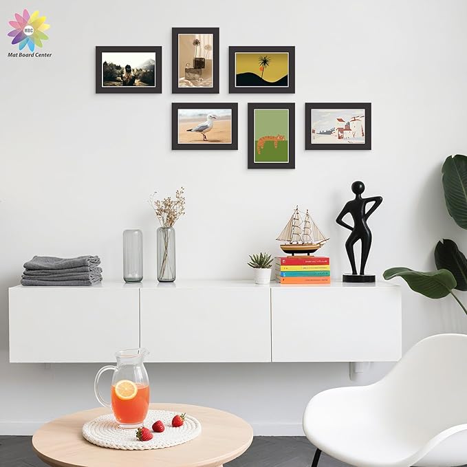 Mat Board Center, Pack of 25, 5x7 for 4x6 Black Mats - Acid Free, 4-ply Thickness, White Core - for Pictures, Photos, Framing