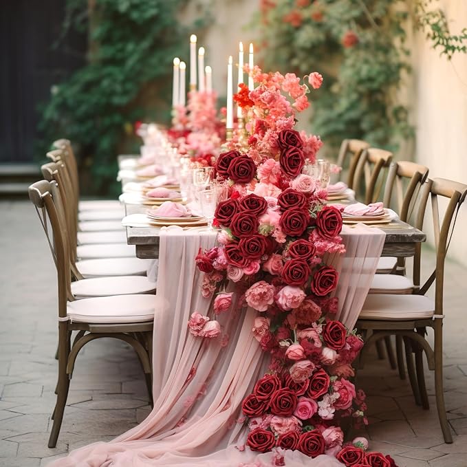 Artificial Flowers Foam Fake Roses 25pcs Red Roses with Stems for Home Decor DIY Wedding Bouquets Party Bridal Shower Centerpieces Faux Flower Arrangements Tables Decorations
