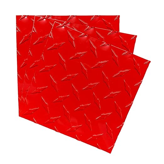EAGLE 1: 12" x 12" 26 Gauge Sheet Metal Squares (3 Pack Per Order, Multiple Colors) Great for Arts, Crafts, DIY Home or Work Projects (18" X 18", Red Diamond Plate)