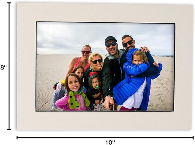 Poster Palooza 8x10 Mat Bevel Cut for 5.5x8.5 Photos - Acid Free White with Black Core Precut Matboard - For Pictures, Photos, Framing - 4-ply Thickness