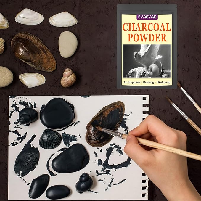Premium Charcoal Powder for Drawing and Art, Drawing Charcoal for Sketching, Shading, Blending with Beginners & Pro Artists (16 Ounces)