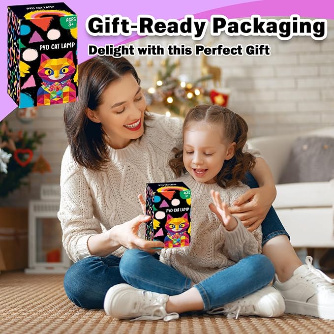 FUNZBO Paint Your Own Cat Lamp Kit - Halloweens Arts and Crafts Supplies, Toys for Ages 8-13, Crafts for Girls 8-12, Painting Kits for Kids Teen, DIY Toy for Toddler 3 4 5 6 7 9 10 11 + Birthday Gifts
