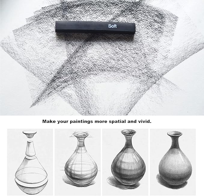 46 PCS Blending Stumps and Tortillions Paper Art Blenders Sketch Drawing Tools with Charcoal Sticks,Sandpaper Sharpeners,Wipe Scrapers,Rub Sponge and Kneaded Eraser for Student Artist Drawing Shading