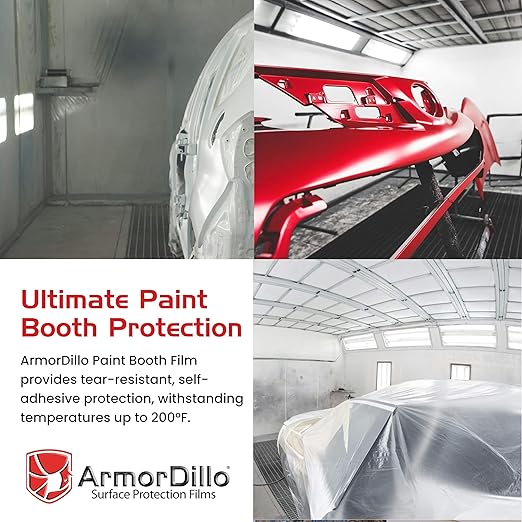 ArmorDillo Paint Booth Floor & Wall Film Free Knife, 3mil w/Metallocene. Only White-Opaque, Anti-Static, Easy-Start, Washable, Skid-Resistant - 36" x 300' Asteroid-Proof...Probably