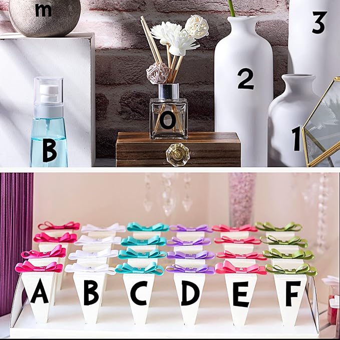 TaoBary 544 Pcs 2 Inch 16 Sheets Large Letter Stickers, Upper and Lower Case, Adhesive Vinyl Alphabet Sticker for Bulletin Board, Poster, Bottle, DIY, Notebook(Black,2 Inch)