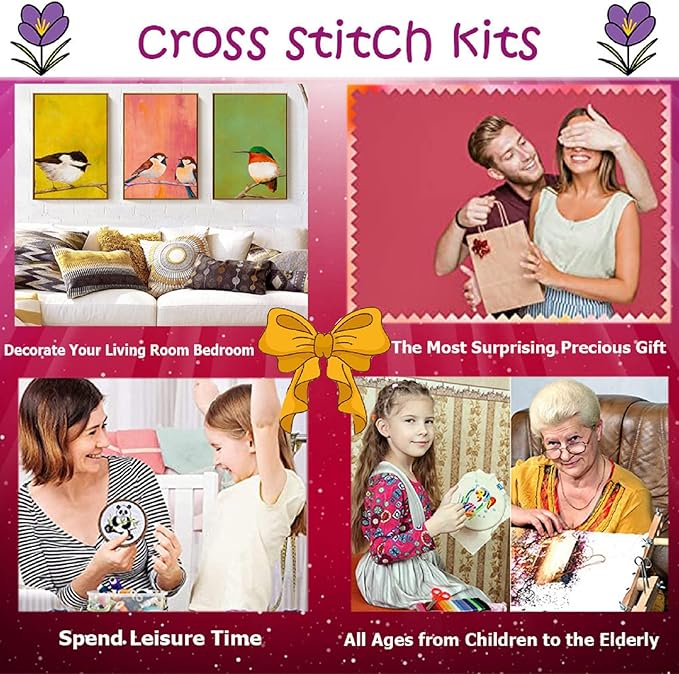 Dimxvean Stamped Cross Stitch Kits,Cross Stitch Kits for Adults Beginners,Embroidery Kits Full Range of Cross Stitch Stamped Kits Needlepoint Kits Cross Stitch Patterns-Waterfall Scenery 16x20 inch