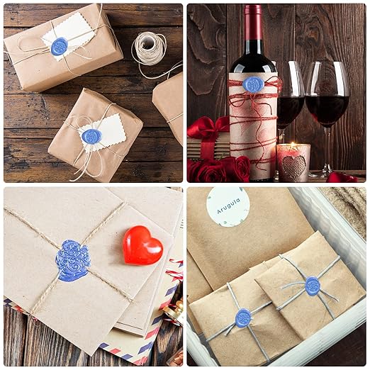 500 Pcs Sky Blue Octagon Wax Seal Beads Kit with 4 Pcs Tea Candles 1 Pc Melting Spoon for DIY Crafts Letters Wedding Wine Bottle Sealing