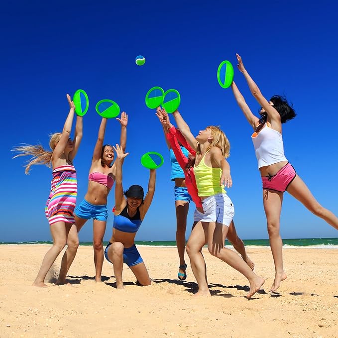 PlayZap Toss and Catch Ball Set Upgraded - Kids Baseball Toys Sturdy PVC for Family Games - Water-Resistant Great for Beach Pool Yard Outdoor - Gift for 3 4 5 6 7 8 9 10 11 12+ Years Old Boys Girls
