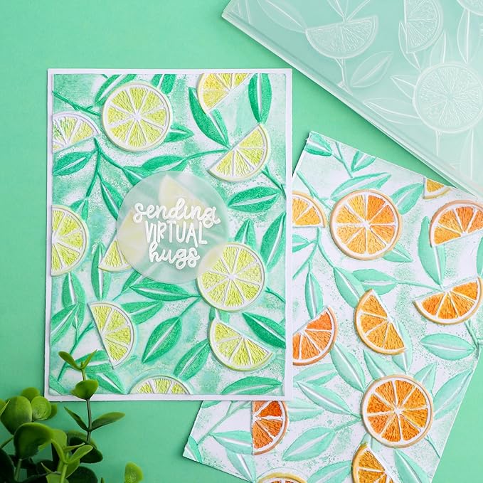 BAOFALI 3D Embossing Folders Lemon Textured for Card Making,Embossing Template Paper Card Embossing Stencil for DIY Scrapbooking Photo Album Card Paper Craft Decoration 6.3" L x 4.5" W
