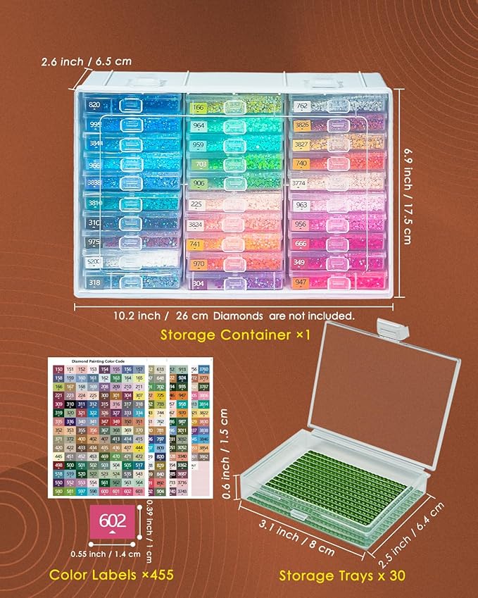 YBUTVY Diamond Art Trays with Lids, 30PCS Diamond Painting Trays with Lids & Diamond Painting Storage, Diamond Painting Accessories for Diamond Art Beads (1 Pack)