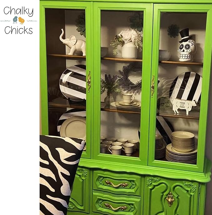 Chalky Chicks All-in-One Chalk Paint for Furniture or Cabinet - 16 Fl Oz - Matte Finish Pistachio (Lime Green) for Metal, Wood Furniture Paint - No Sanding All-in-One for Home Decor & Crafts, USA Made