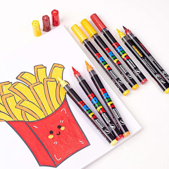 Acrylic Paint Markers, Acrylic Paint Pens, Fabric Markers for Textile, Rock, Glass, Wood, Paper, Ceramic, Canvas DIY Art Supplies Kit for Kids and Adults (240)