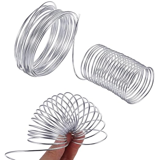 TecUnite Aluminum Craft Wire for Sculpting Bendable Metal Beading Wire for DIY Jewelry Making (1 Roll,Silver,30.4 m x 1 mm)