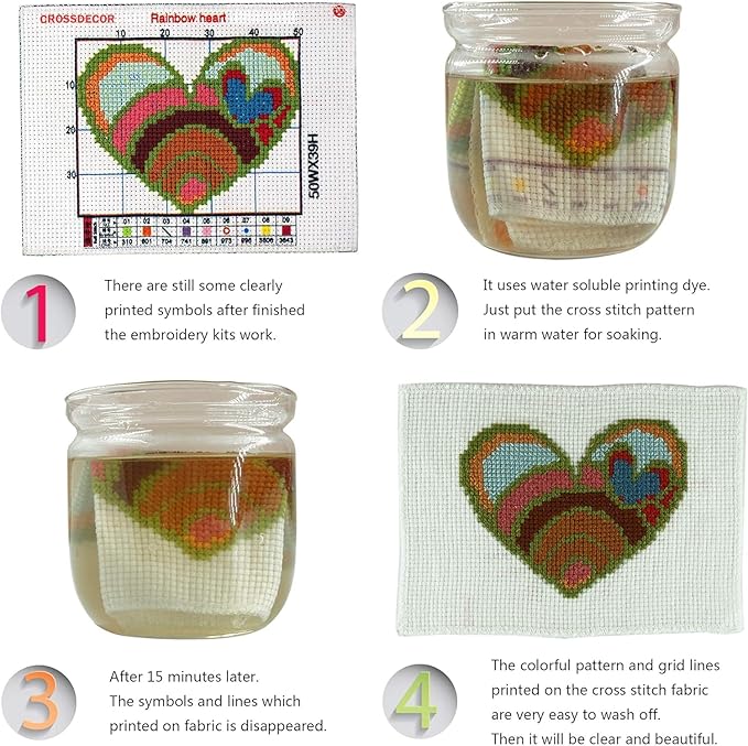 Maydiyer 11CT Stamped Cross Stitch Kits Pre-Printed Embroidery Kit Flowers Pattern for Girls Needlework Sets-Beautiful Flowers (1) 13×15 inch