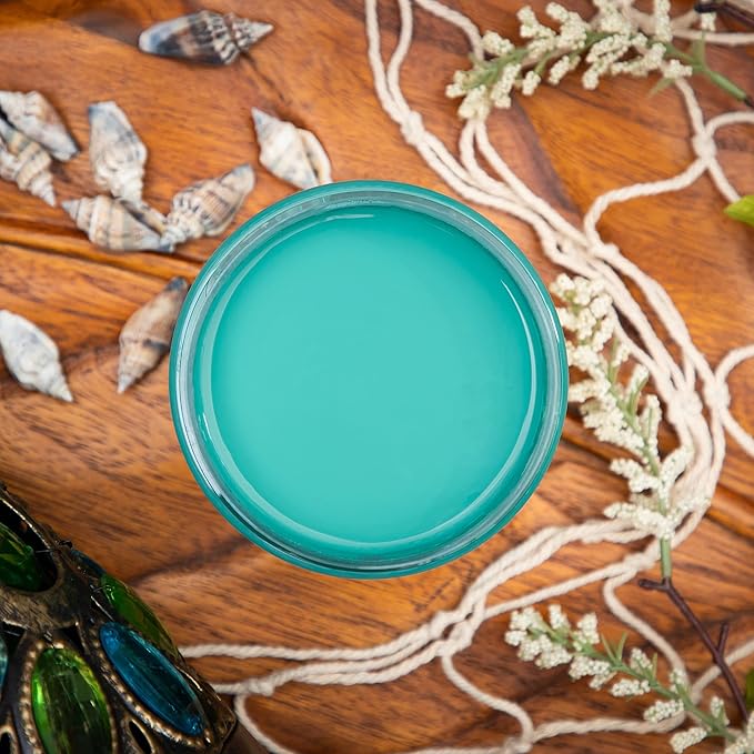Dixie Belle Paint Company Chalk Finish Furniture Paint - Mermaid Tail (4oz) - Matte Aqua Green Chic Chalk Mineral DIY Furniture Paint