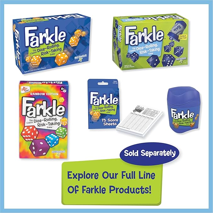 PlayMonster Farkle Dice Game — Exclusive Premium Dice Cup — Family Game Night — Easy to Shake and Slam — for Ages 8+