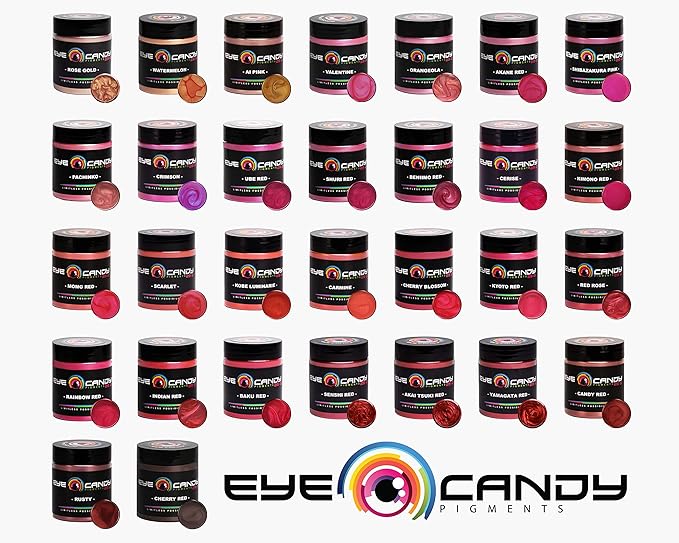 Eye Candy Pigments Premium Red Mica Powder - Rainbow Red (50gr) - for Epoxy, Resin, Soap, Paint, Woodworking, Acrylic Pouring, Bath Bombs, Fishing Lures - DIY Arts and Crafts Additive