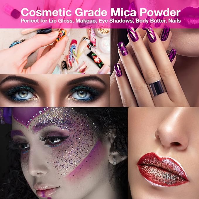 BALTIC DAY - Chameleon Mica Powder, 20 x 5g Jars of Color Shift Mica Powder Set - Epoxy Resin Color Pigment - Chameleon Powder - Holographic Mica Powder for Resin