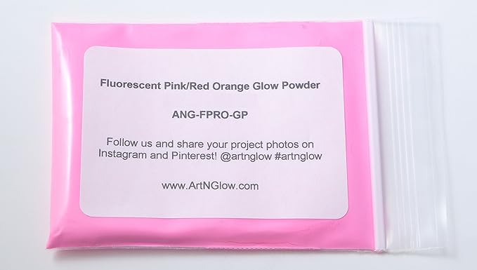 Glow in The Dark Pigment Powder - Neutral and Fluorescent Color for Art Painting, Fine Art, Nail Art Paint, and DIY Crafts - Long Lasting, 10+ Color Options - Fluorescent Pink - (12 Grams/ .42oz)