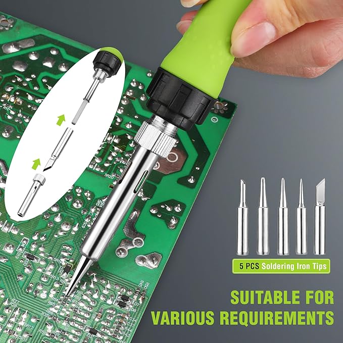 WORKPRO Soldering Iron Kit, 90W Soldering Gun with Digital Display and Iron Tips, 11-in-1 Adjustable Temperature Welding Kit for Electronic Repair, DIY Enthusiasts and Jewelry Makers (110V US Plug)