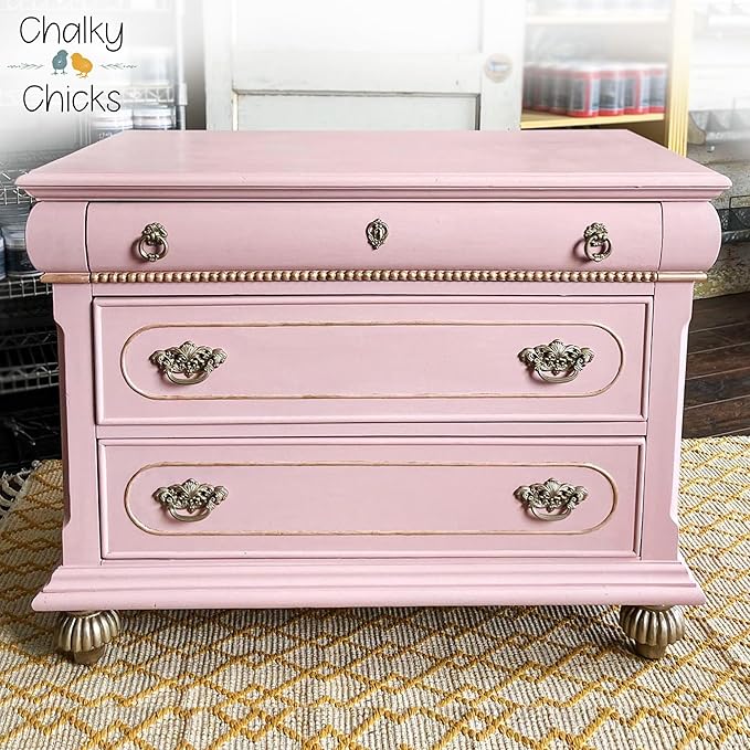 Chalky Chicks All-in-One Chalk Paint for Furniture or Cabinet - 16 Fl Oz - Matte Finish Sweet 16 (Pink) for Metal, Wood Furniture Paint - No Sanding All-in-One for Home Decor & Crafts, USA Made