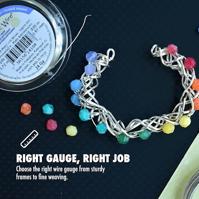 Artistic Wire, 22 Gauge Tarnish Resistant Colored Copper Craft Wire, Powder Blue, 15 yd