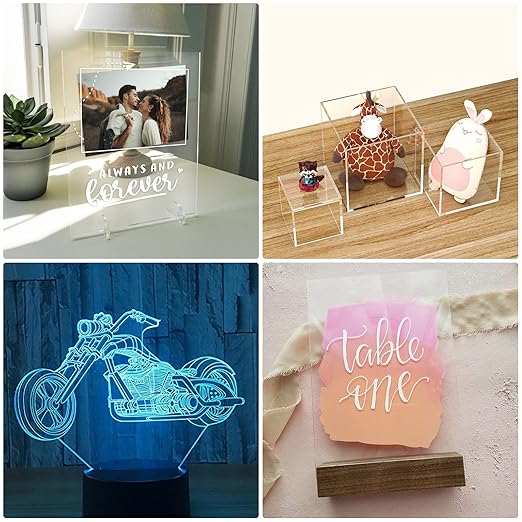 Pack of 10 Clear Acrylic Sheet 5" x 7" Cast Plexiglass Panel 1/8" Thick (3mm) Transparent Plastic Board for Sign, Craft, Display Projects, Laser Cutting, Engraving, Painting
