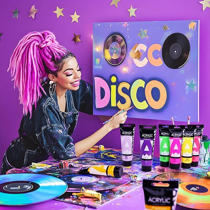 AUREUO Lamp Black Acrylic Paint, 4 Fl Oz / 120ml Single Tube, Rich Pigment Art Craft Paints for Canvas, Rocks, Wood, Ceramic, Fabric - Art Supplies for Beginners, Professionals, Artists