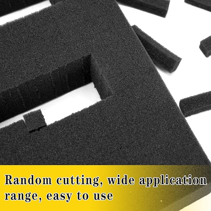 DECOHS 4 PCS Pick Apart Foam Insert- 2 Size Pick and Pluck Foam- Pluck Pre Cube Sheet Foam with Bottom Use for Board Game Box Cases Storage Drawer (Length 16 Inch)