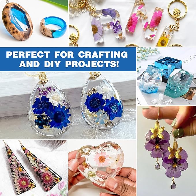 500g UV Resin kit, Crystal Clear Hard, Premixed UV Epoxica Resina Fast Curing Sunlight Activated with Casting Tools for Beginners Jewelry Making, DIY Art Crafts, Coating