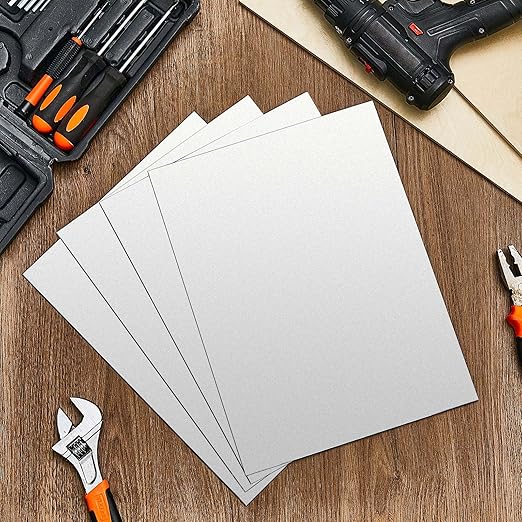 Hicarer 4 Pcs Mild Steel Sheet Cold Rolled 18 Gauge Metal Plate Weldable Metal Sheets for Professional Industrial DIY Use, Clean Surface Easy to Weld (12" X 16")