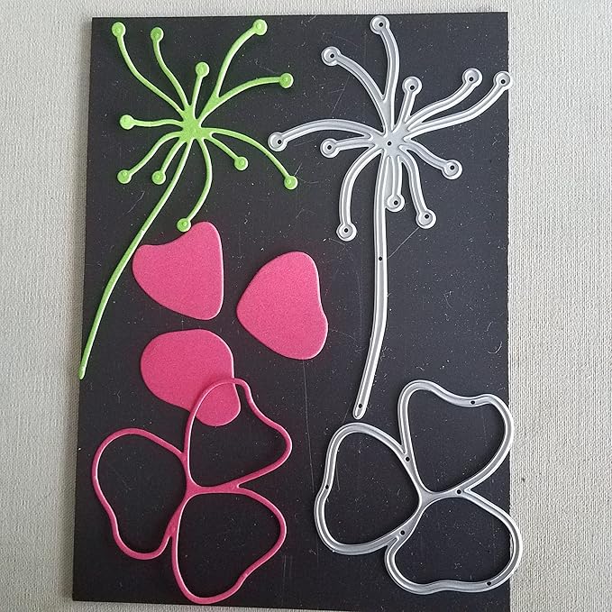 Lapoo Metal Cutting Die for Scrapbooking, 3D Backgrounds Frame New Cutting Dies DIY Album Card Making Decor Paper Craft Metal Die Cuts Party Wedding Decorations (Lotus Leaf A 4.8 x 3.6 in)