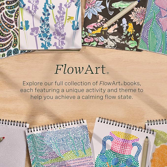 Lifelines FlowArt Activity Pad, 2-Pack Winter Set + Bonus Pad - Guided Art Meditations with Markers – Dot-by-Letter & Illuminate & Create - Coloring Books for Tweens, Adults & Seniors