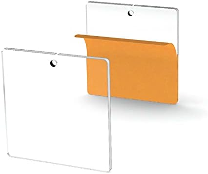 25 Acrylic Square Clear with Hole (Select Size) (2.5")