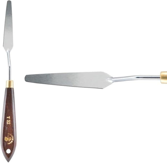Creative Mark Stainless Steel Palette Knife Painting Tools - Paint Palette with Wooden Handle - Variety of Shapes and Sizes - 32T, 2-3/4 in