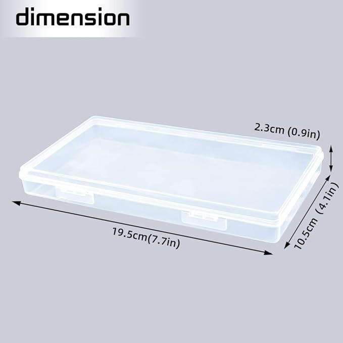 DUOFIRE Small Plastic Box Organizer Box Small Plastic Storage containers for Storage Pencils and Art Supply Organizer Rectangle(7.7 x 4.1 x 0.9inch) 4 Pack