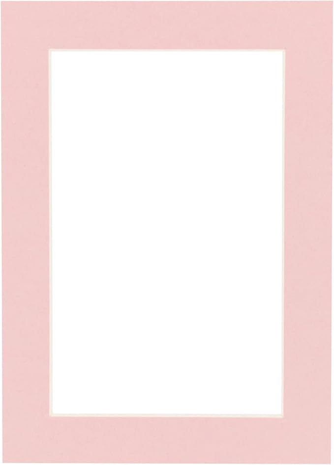8x10 Mat Bevel Cut for 5.5x8.5 Photos - Acid Free Pink Precut Matboard - For Pictures, Photos, Framing - 4-ply Thickness