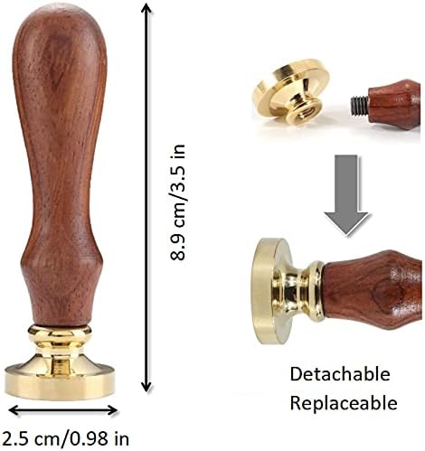 Celtic Knot Seal Wax Stamp with 6 Patterns Removable Brass Head + 1 Wood Handle, Represent Eternal Faith, Friendship, Love and Loyalty