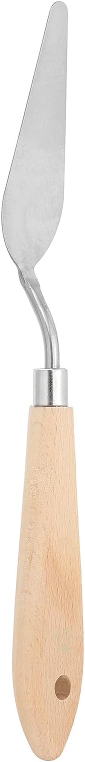 PATIKIL Art Spatula, No.12 22mm Stainless Steel Flexible Palette Knife Painting Knife Painting Spatula Oil Painting Mixing Scraper with Wood Handle for Canvas Acrylic Painting, Brown