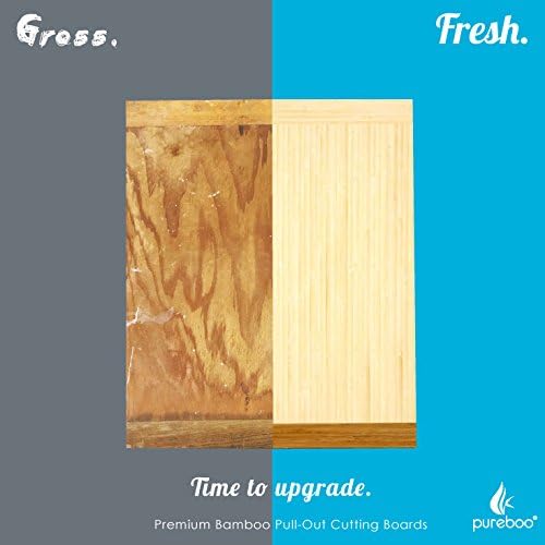 Pureboo Premium Bamboo Pull-out Cutting Board - 8 Different Sizes to Fit Most Standard Slots 17.75"W x 22"D x 3/4"H