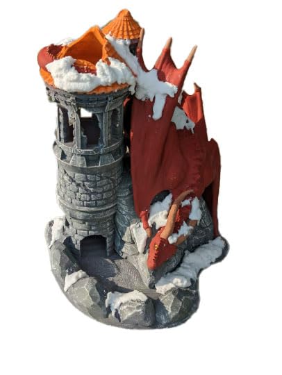 Dragon 3D Printed Dice Tower - Mythic Roll Collection - Unchained Games - Ascend to New Heights with your Rolls! (20.) Silk-Copper)