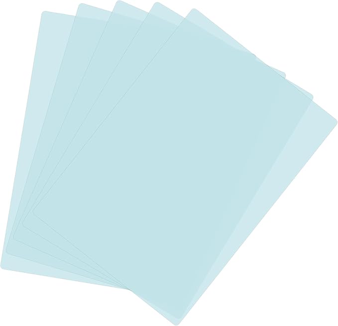 PATIKIL A4 Size Guided Reading Sheet, 5pcs Correction Lighting Gel Filter Colored Overlay Transparent Color Film for Classroom Photo Studio, Light Blue