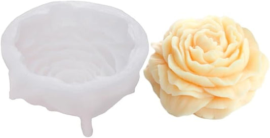 3.5 Inch Peony Silicone Mold, Flower Candle Molds, Soap Soy Wax DIY Handcraft Accessory, Epoxy Resin Mold for Party Home Wedding Decoration