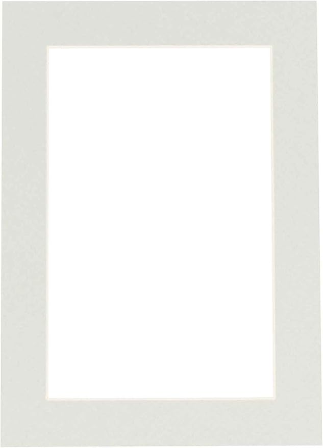 Pack of Ten Acid Free 8.5x11 Mats Bevel Cut for 7x9 Photos - Grey Precut Matboards With Backing Boards and Self Seal Photo Mat Bags For Pictures, Photos, Framing - 4-ply Thickness