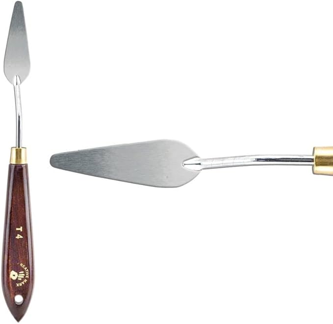 Creative Mark Stainless Steel Palette Knife Painting Tools - Paint Palette with Wooden Handle - Variety of Shapes and Sizes - 4T, 2 in