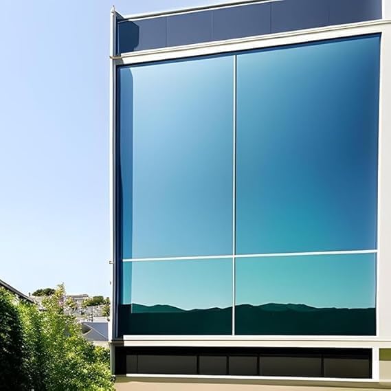 Rockrose Professional Window Tint for Home – One Way Privacy Window Film for Home Offices Heat Blocker Reflective Adhesive Mirror Tint with 99% UV Block – Bronze-Silver 48in x 100FT