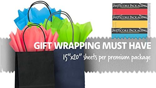 Flexicore Packaging Orange Pin Stripe Print Gift Wrap Tissue Paper Size: 15 Inch X 20 Inch | Count: 50 Sheets | Color: Orange Pin Stripe